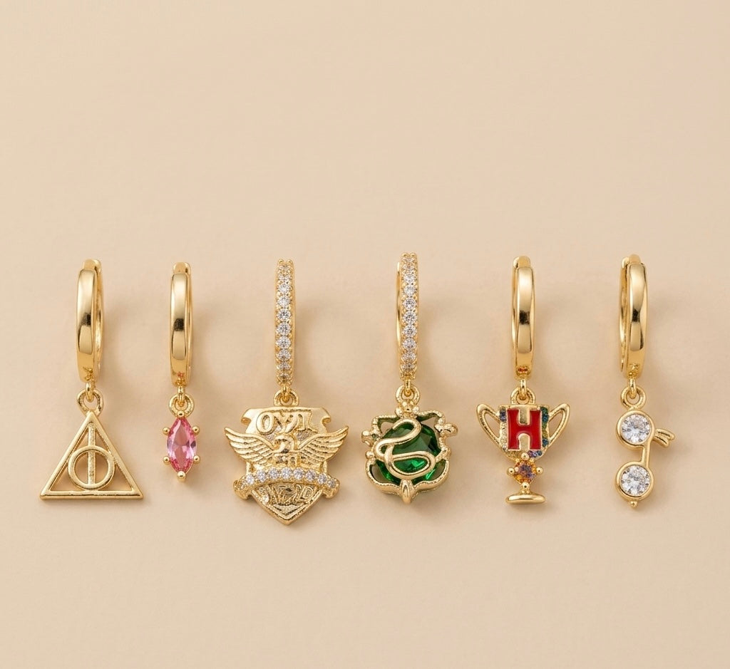 Set de Aretes Huggies Tesoros de Hogwarts