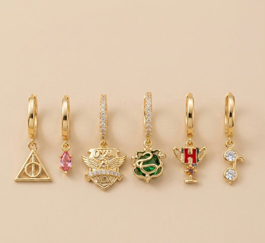 Set de Aretes Huggies Tesoros de Hogwarts